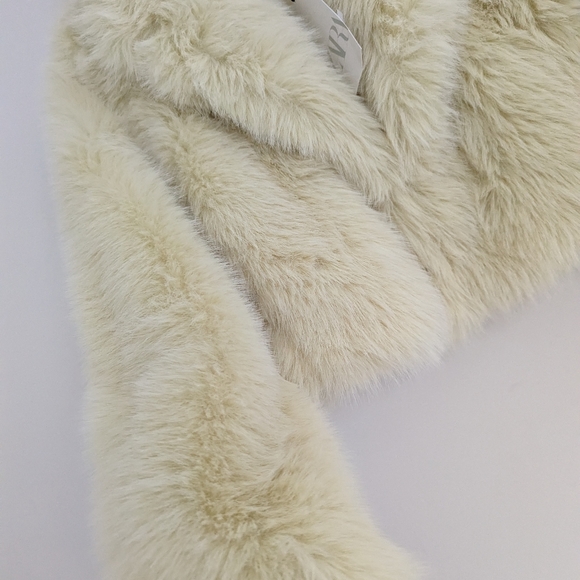 ZARA FAUX-FUR COLLARED SHORT JACKET YELLOW M - Picture 14 of 14